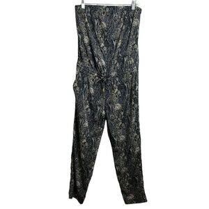 Express Snakeskin Chic Strapless Jumpsuit Size Small